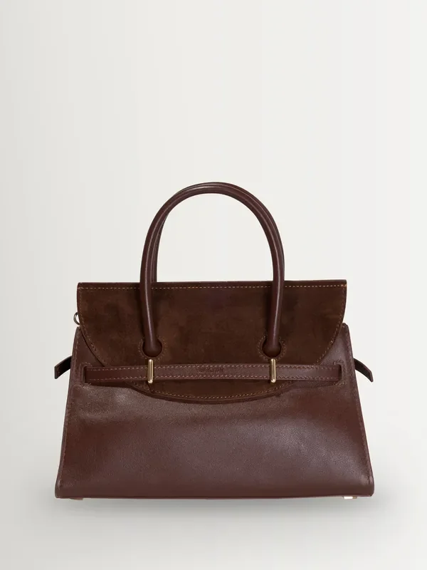 Simkhai Brown River Small Suede Top Handle Bag Seasons