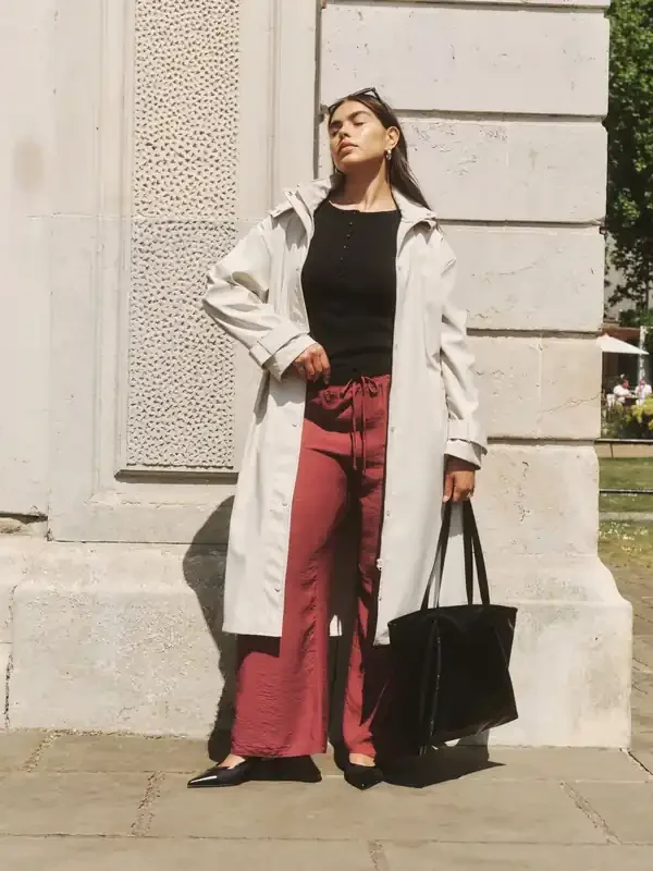 Simply Be Natural Longline Rubberised Raincoat.