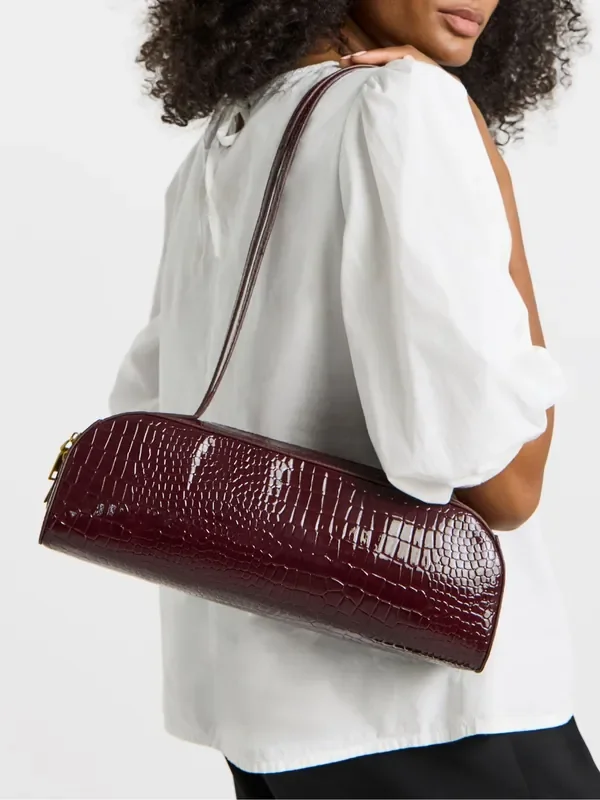 Simply Be Red Elongated Baguette Shoulder Bag