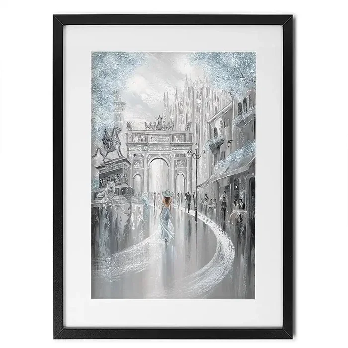 Sky Blue Milan Framed Art Print