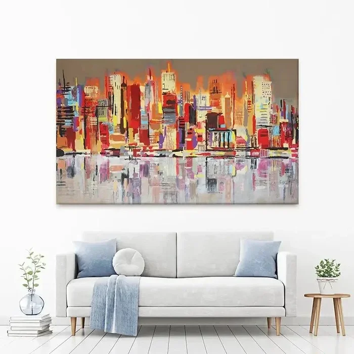 Skyline Biege City Canvas Print