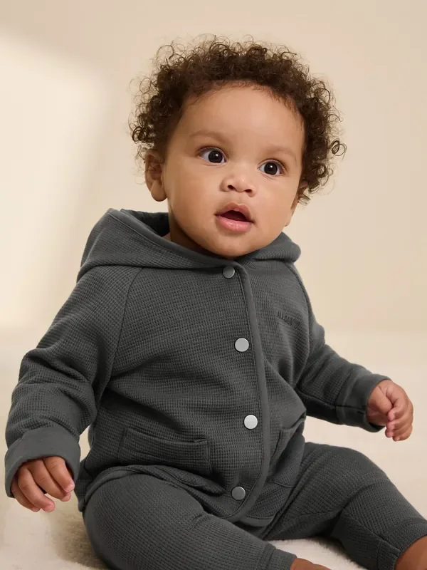 smALLSAINTS Charcoal Grey Textured Baby Boys Jacket