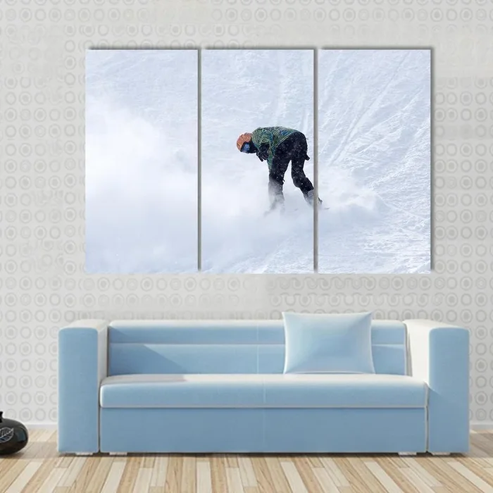 Snowboarder on Snow Canvas Wall Art