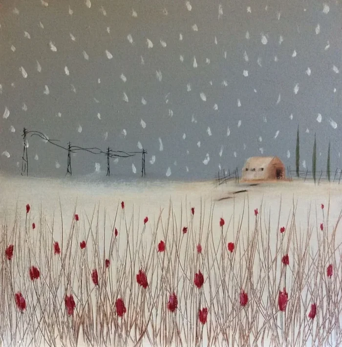 “Snowfall” Acrylic painting by Black Beret And A Cuban Cigar