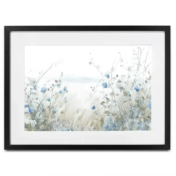 Soft Ocean Flowers Framed Art Print