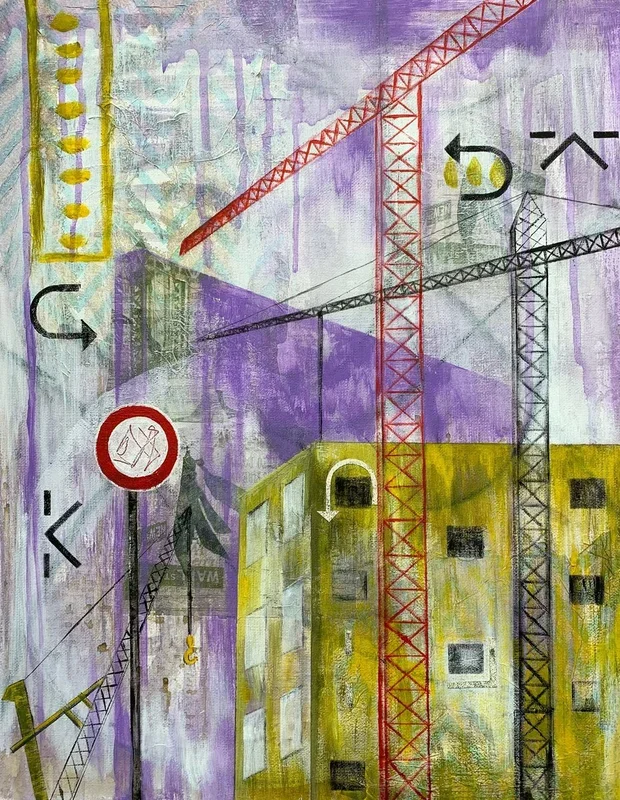 Сonstruction (2022) Acrylic painting by Olga Sennikova