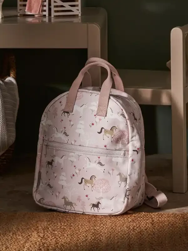 Sophie Allport Pale Pink Pony Backpack