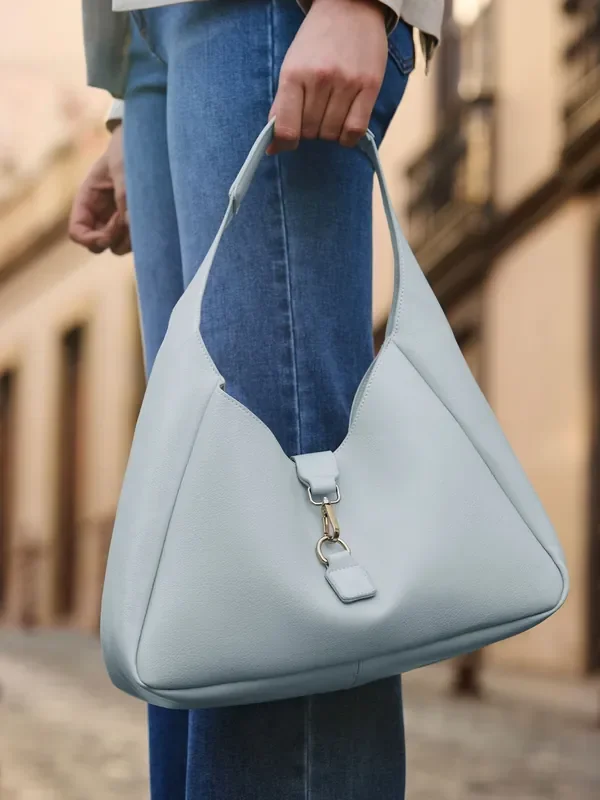 Sosandar Blue Soft Faux Leather Bag