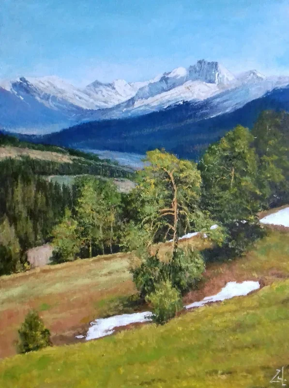 Сосна в горах (2019) Oil painting by Vahan Shakhramanyan