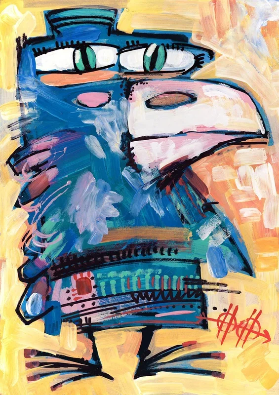 Сrow stories #46 (2020) Acrylic painting by Nikita Ostapenco