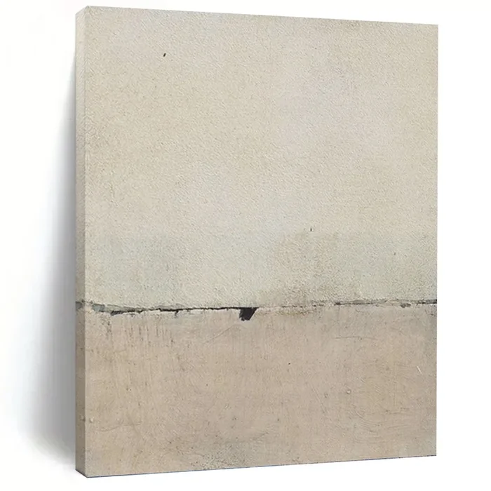 “Subtle Beige and Black” – Monochromatic Abstract Art on Canvas DKH1420