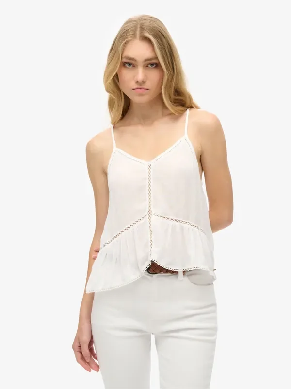 Superdry Cream Ladder Trim Cami Top