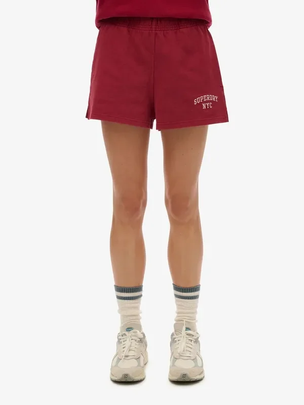 Superdry Red Graphic Print Athletic Essentials Shorts