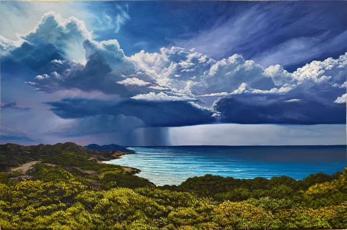«The place of my dreams» 100 X 150 cm Large linen canvas, oil painting (39 x 59 inch) (2018) Oil painting by Elena Adele Dmitrenko