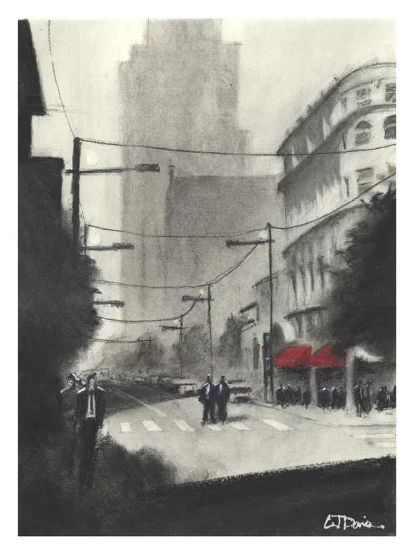 The Wilson Building (2018) Charcoal drawing by CJ Davis