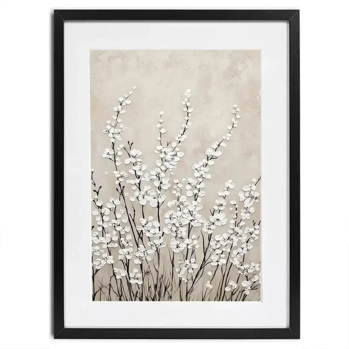 Tiny Ivory Flowers Framed Art Print