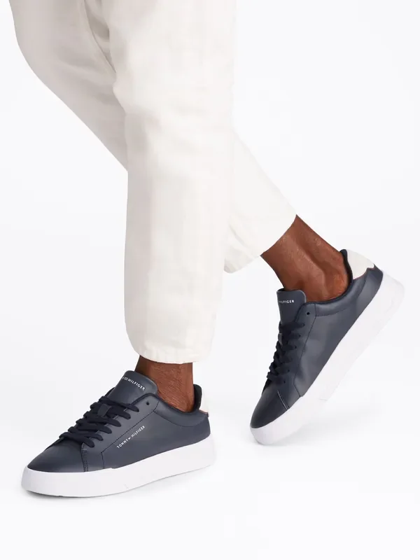 Tommy Hilfiger Blue Court Essential Leather Trainers