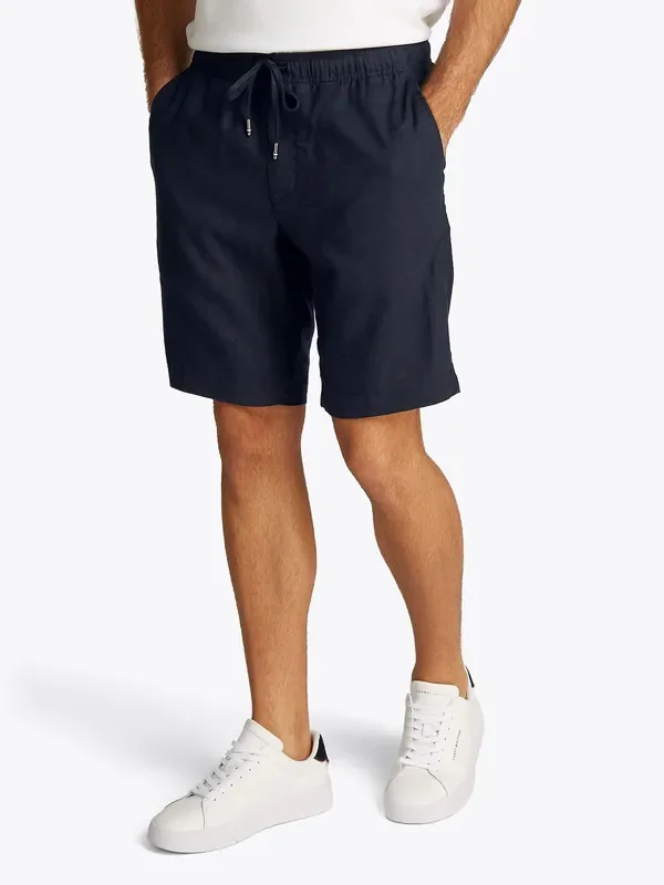 Tommy Hilfiger Light Blue Harlem Drawstring Linen Shorts