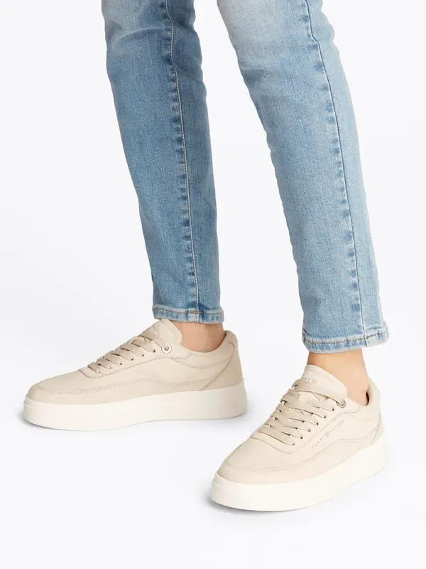 Tommy Hilfiger Natural Modern Court Nubuck Trainers