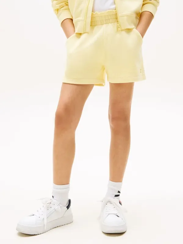 Tommy Hilfiger Yellow Ruffle Waist Sweat Shorts