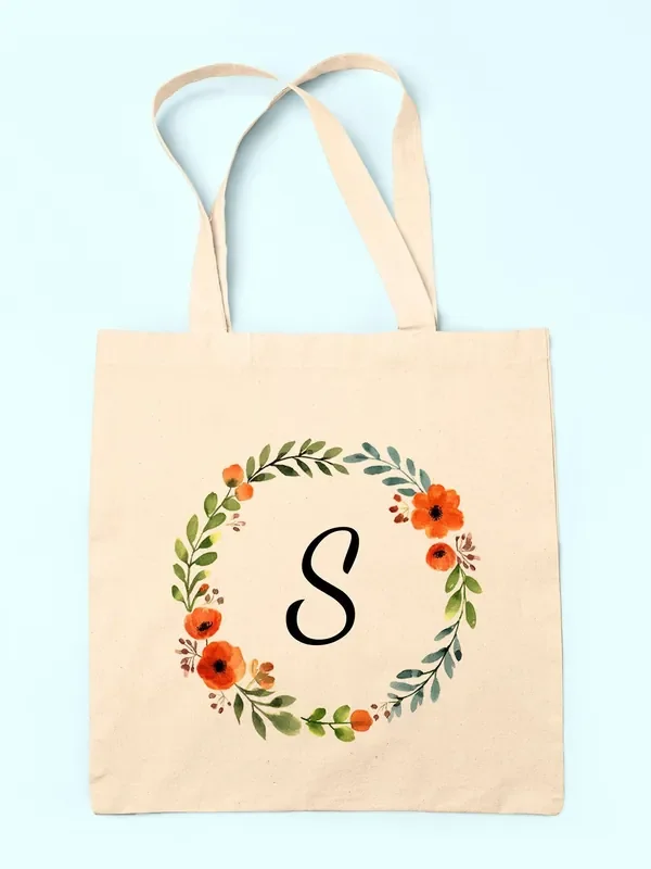 Treat Republic Personalised Autumn Wreath 100% Linen Tote Bag