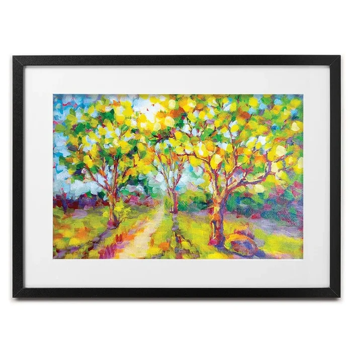 Trees In The Glow Of The Sun Framed Art Print
