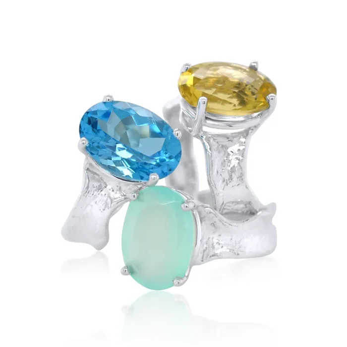 Twilight Glow Ring – Swiss Blue Topaz