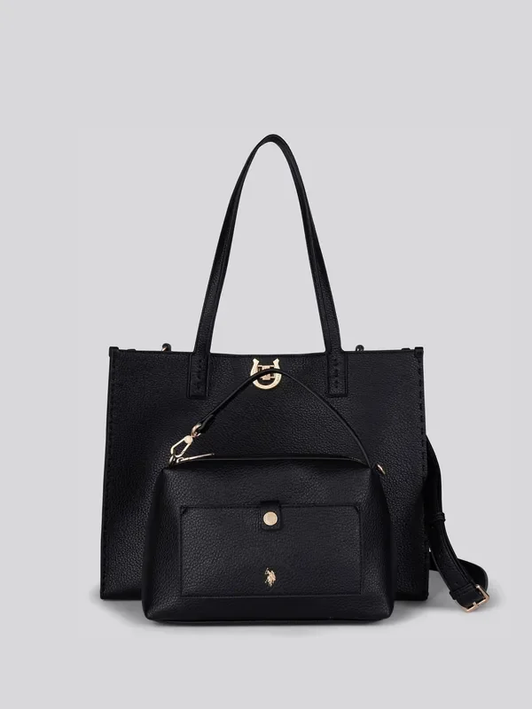 U.S. Polo Assn. Black Middleton L. Shopping with PU Bag