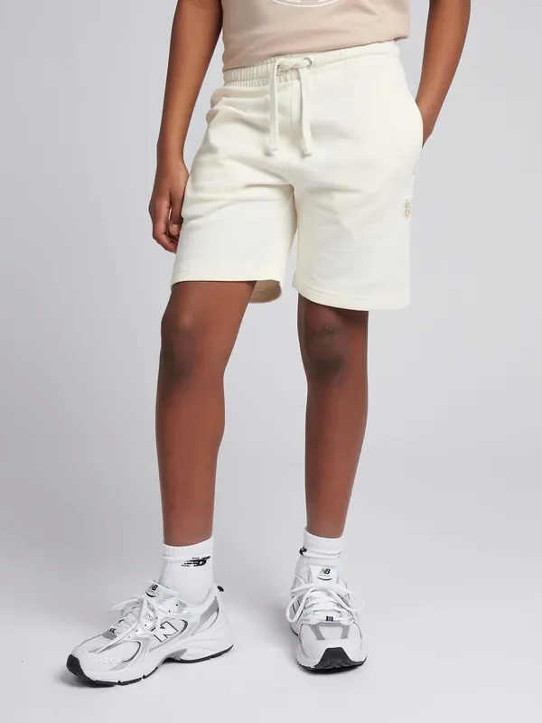 U.S. Polo Assn. Cream Boys 100% Cotton Double Horsemen Sweat Shorts