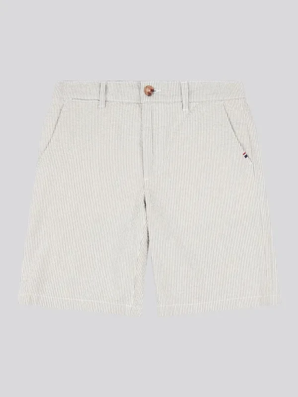 U.S. Polo Assn. Grey Mens Seersucker Chino 100% Cotton Shorts