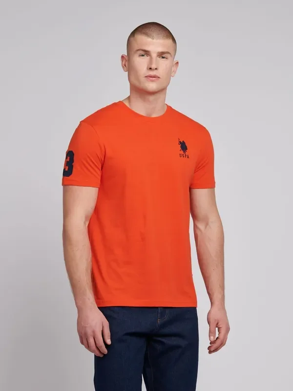 U.S. Polo Assn. Orange Regular Fit Mens 100% Cotton Player 3 T-Shirt