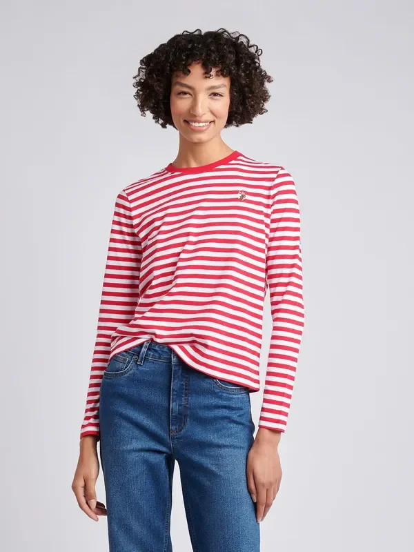 U.S. Polo Assn. Red Stripe Long Sleeve T-Shirt
