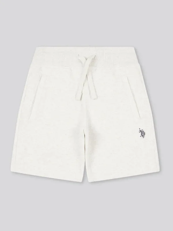 U.S. Polo Assn. White Double Horsemen Herringbone Sweat Shorts