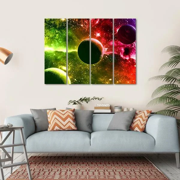 Universe Galaxy Nebula Stars And Planets Canvas Wall Art