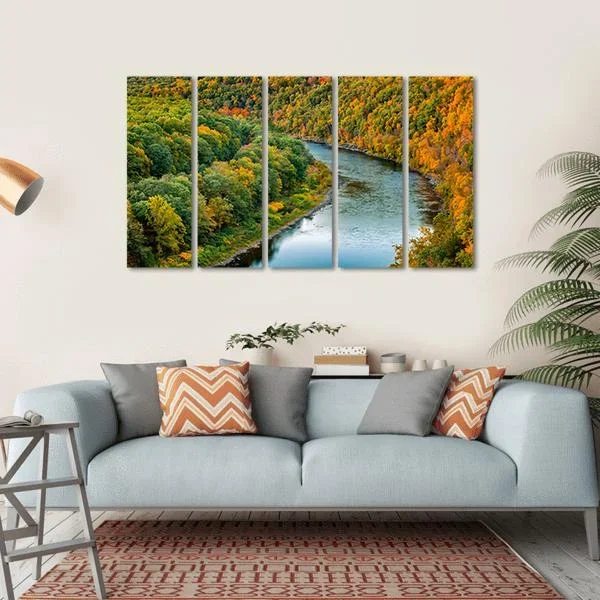 Upper Delaware River Bends Canvas Wall Art