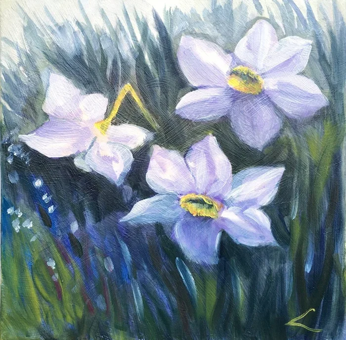 Вaffodils 3 (2023) Oil painting by Elena Sokolova