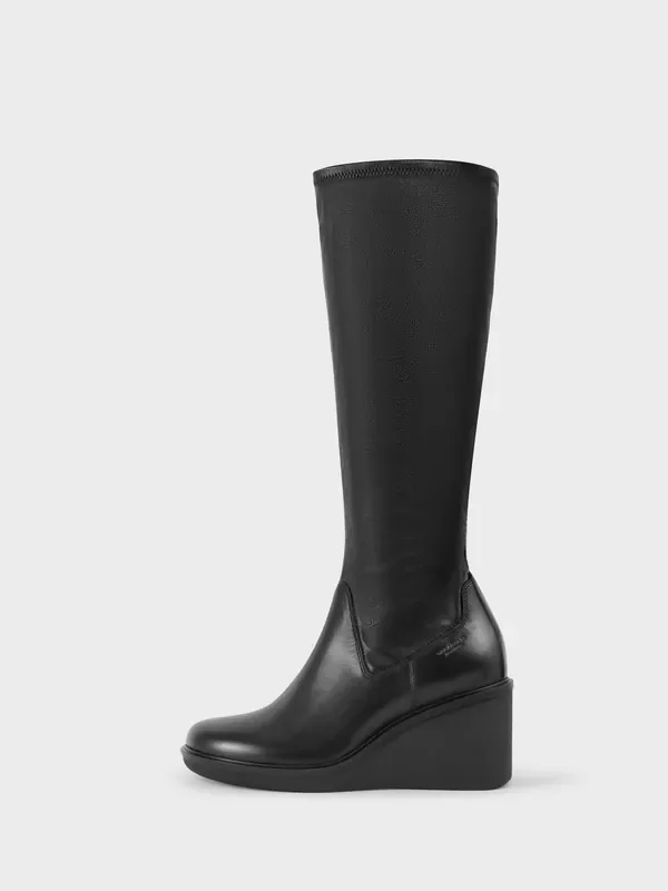 Vagabond Shoemakers Deena Tall Stretch Wedge Black Boots