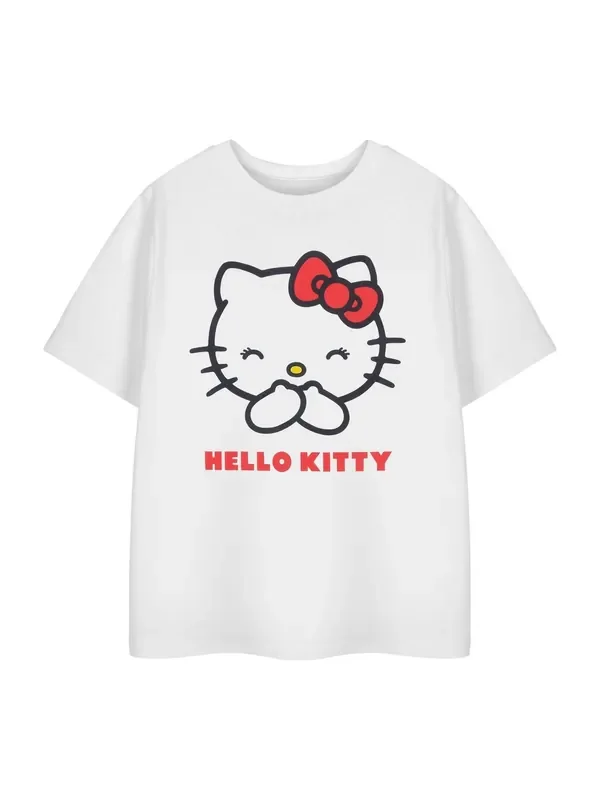 Vanilla Underground White Girls Hello Kitty Short Sleeved 100% Cotton T-Shirt