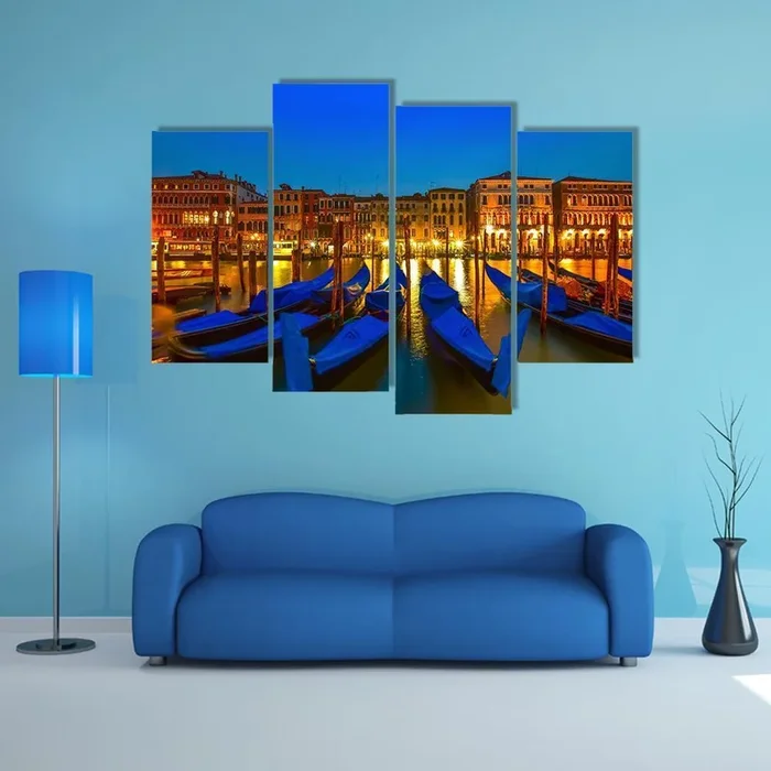 Venice Gondolas on the Grand Canal Canvas Wall Art