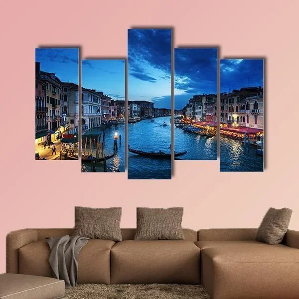 Venice Grand Canal at Sunset Canvas Wall Art