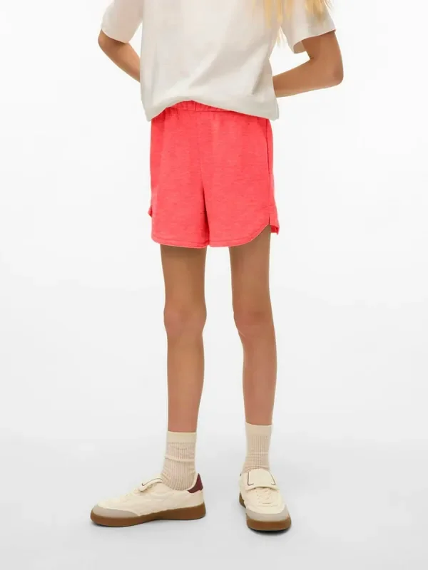 VERO MODA Girls Pink Mid Rise Jersey Sweat Shorts