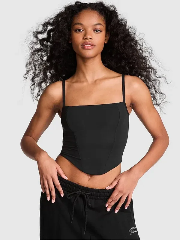 Victoria‘s Secret PINK Black Soft Stretch Corset Top
