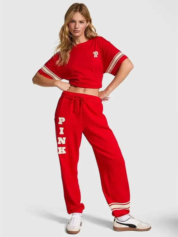 Victoria‘s Secret PINK Vermillion Red Cuffed Joggers
