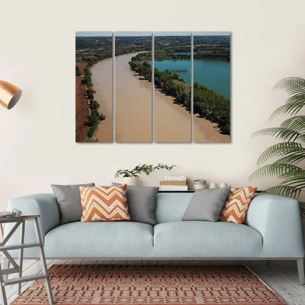 View Of Garonne And A Lake In Summer Canvas Wall Art