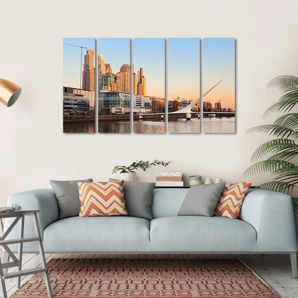 View Of Puerto Madero In Day Light Canvas Wall Art
