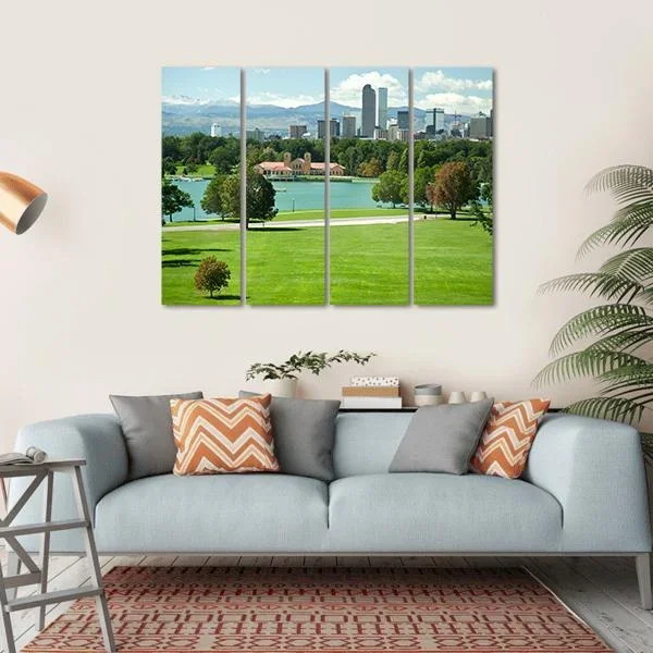 View On Denver Skylight In Fall Canvas Wall Art
