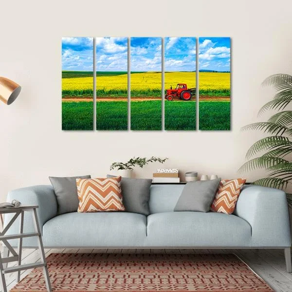 View Over Agricultural Fields Canvas Wall Art