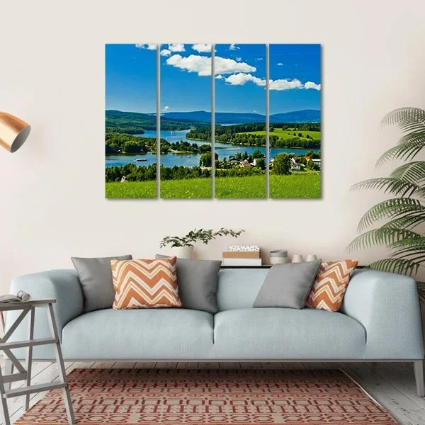 Village Near Lipno Lake Canvas Wall Art
