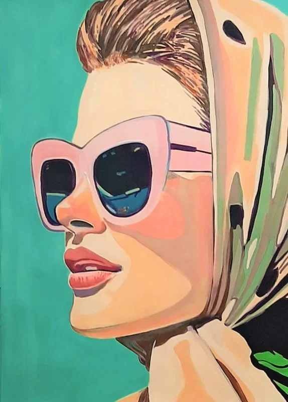 Vintage girl / 100 x 70 cm (2022) Acrylic painting by Alexandra Djokic