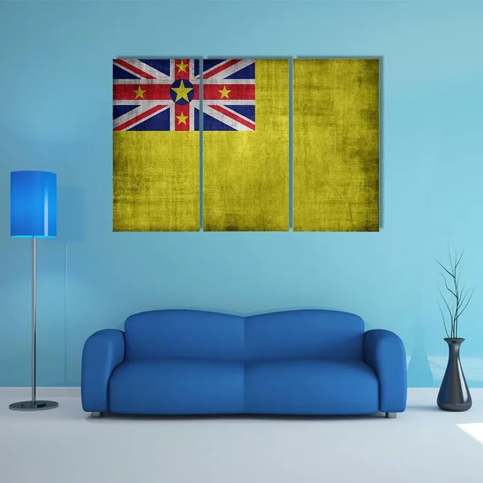 Vintage Niue Flag Canvas Wall Art